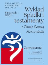 Wykład: Spadki i testamenty - plakat