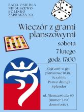 Wieczór z grami planszowymi - plakat