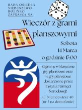Wieczór z grami planszowymi - plakat