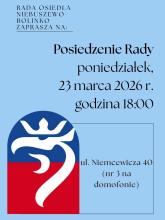 Posiedzenie Rady Osiedla - plakat